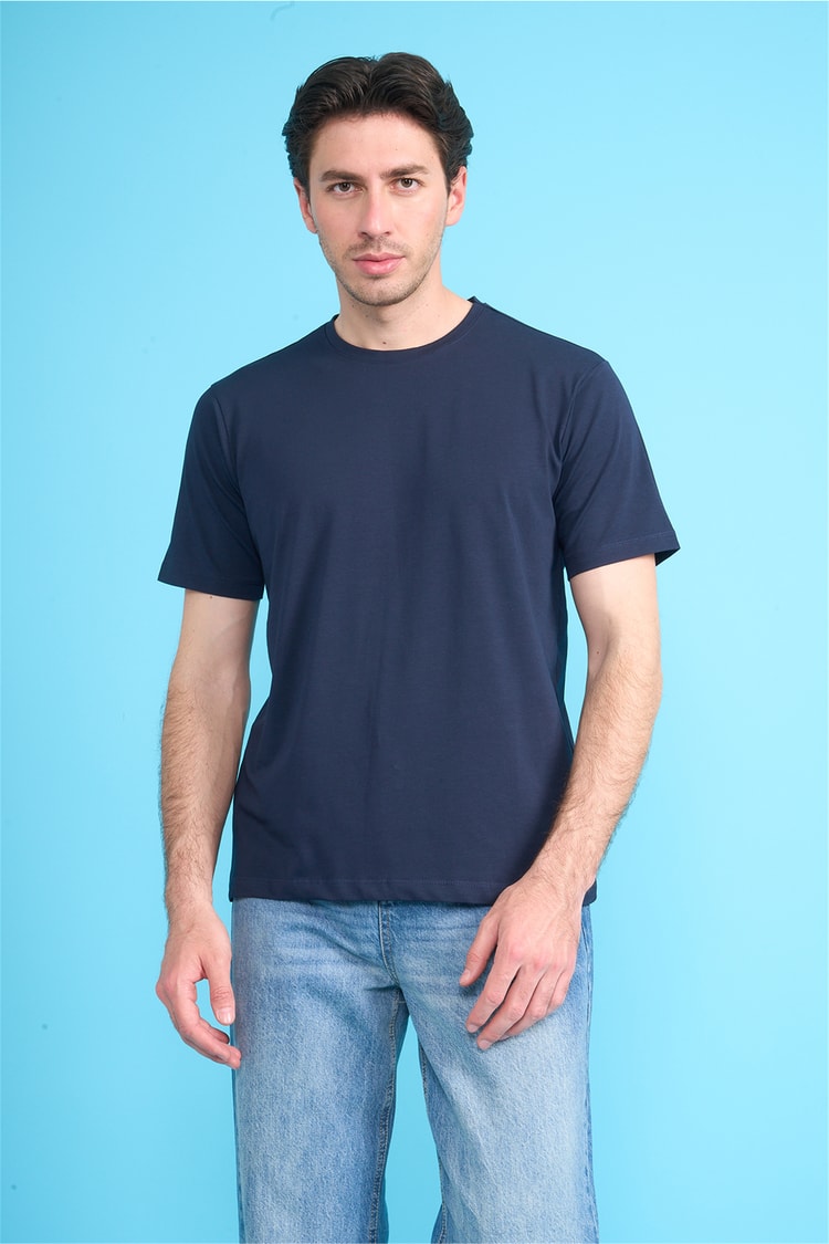 Mareteks 2605 Js Indıgo Erkek 0 Yaka 40/1 Lyc Suprem T-Shırt