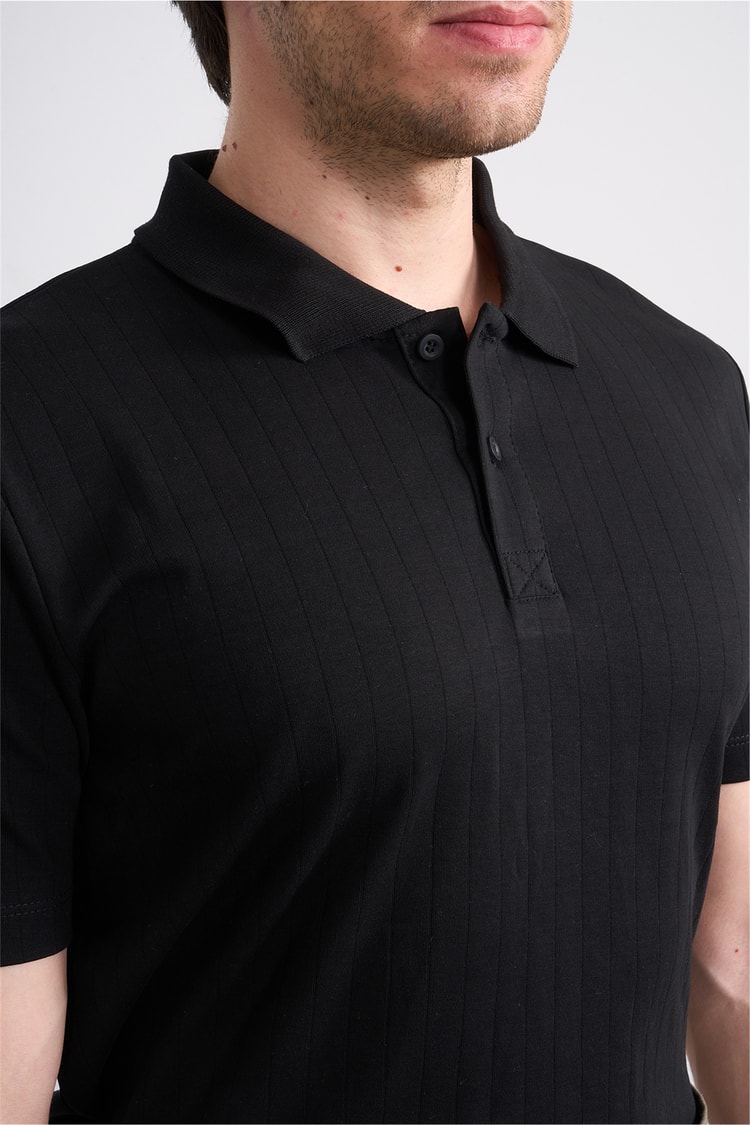 Mareteks 2651 Js Sıyah Erkek Polo Yaka 40/1 Ib T-Shırt