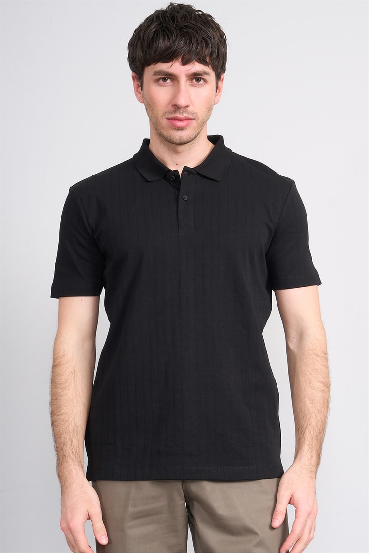 Mareteks 2651 Js Sıyah Erkek Polo Yaka 40/1 Ib T-Shırt