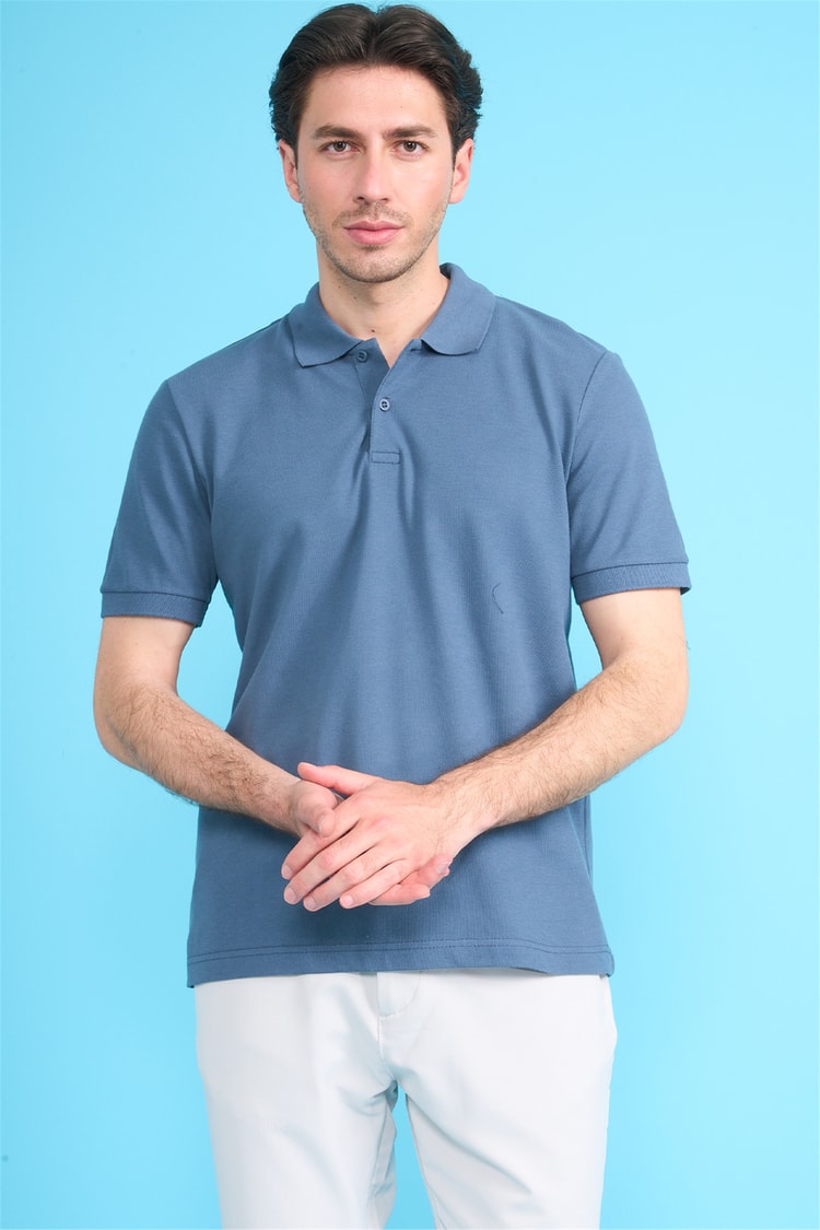 Mareteks 2652 Js Petrol Erkek Polo Yaka Basıc Pıke T-Shırt
