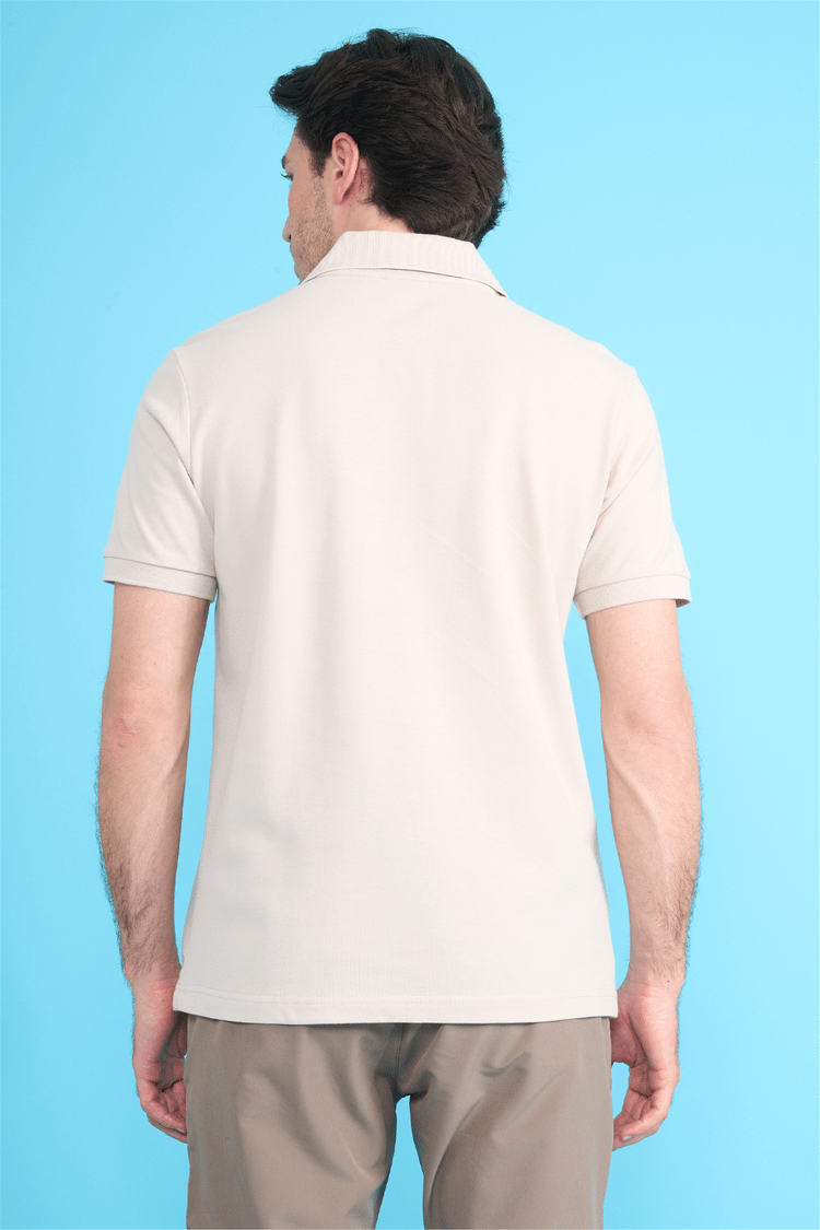 Mareteks 2654 Js Tas Erkek Polo Yaka Altı Baskı Fermuar Pıke T-Shırt