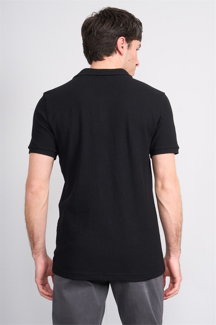 Mareteks 2660 Js Sıyah Erkek Polo V Yaka Z Jakar T-Shırt