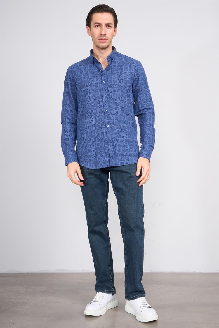 Mareteks 4412-C26-Texas Blue Hakı Od Zkb. Erkek Denım Pantolon