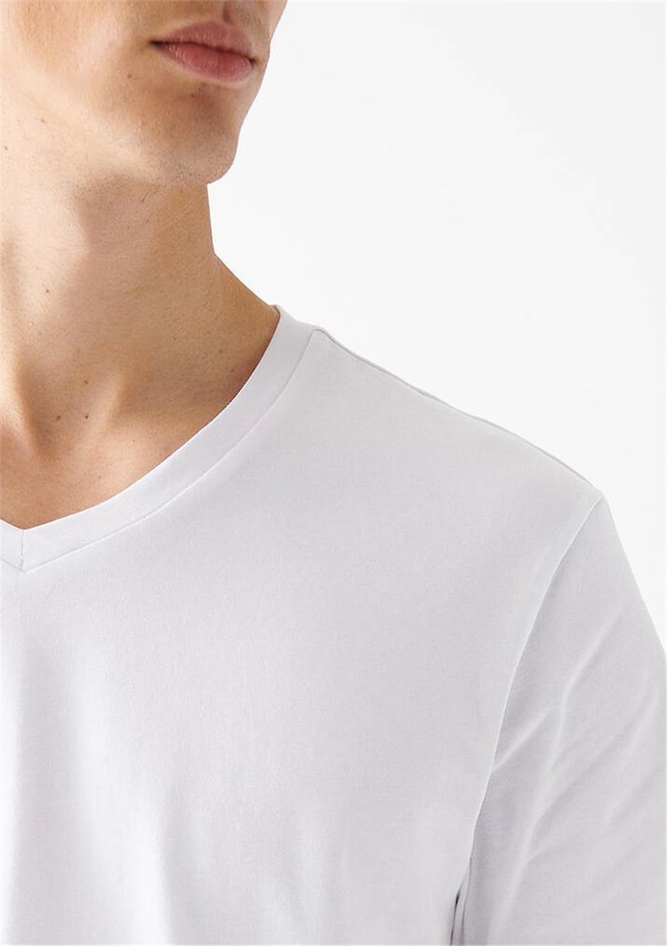 Mavi 061748-620 Erkek Stretch V Yaka Beyaz T-Shirt