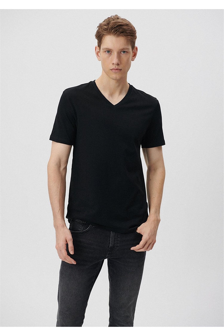 Mavi 061748-900 Erkek V Yaka Siyah T-Shirt