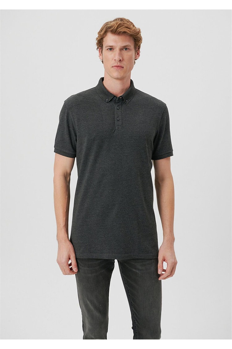 Mavi 063247-28392 Polo Koyu Gri Melanj Erkek T-Shirt