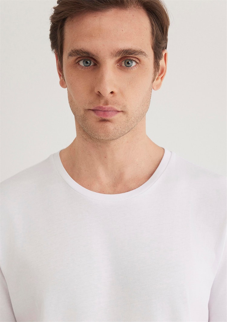 Mavi 0655720 Erkek T-Shirt Beyaz