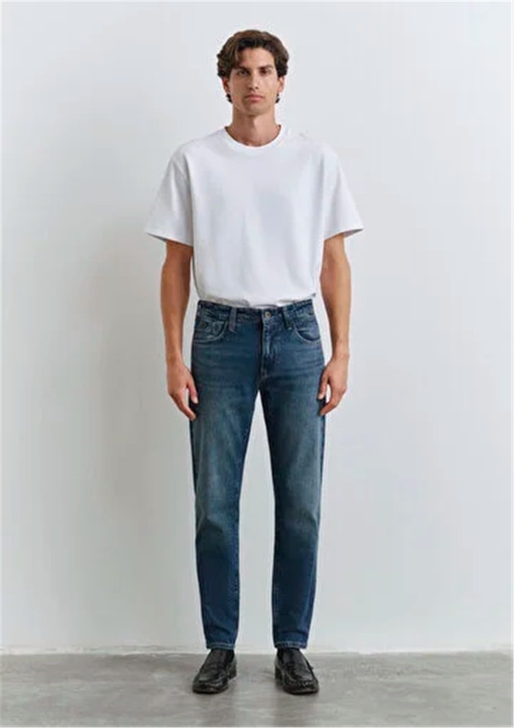 Mavı M0010172-90981 London Deep Blue Denım Erkek Tapered Denım Pantolon