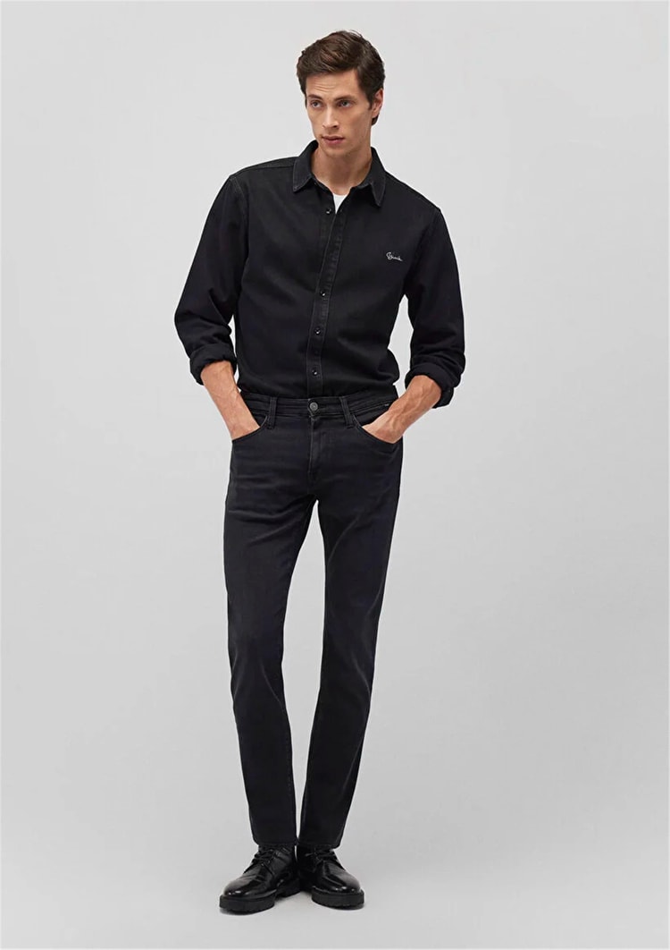 Mavı M0035187861 Marcus Deep Smoke Mavı Black Erkek Slım Straıght Denım Pantolon