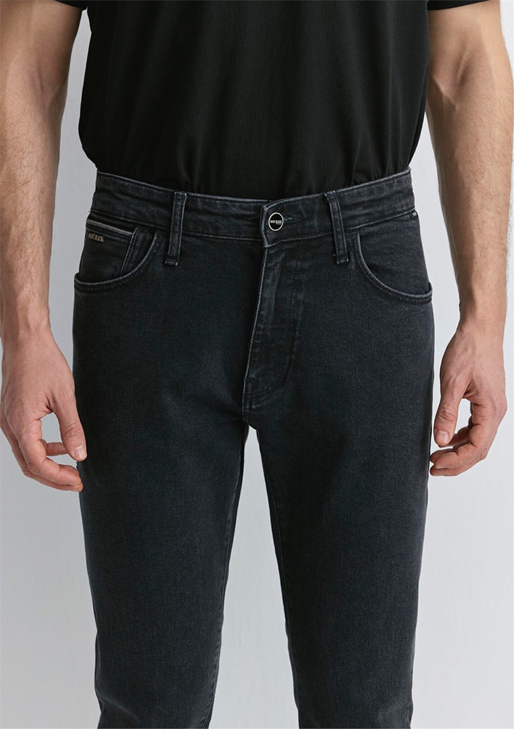 Mavı M0081089340 Mılan Iron Grey Mavı Black Erkek Tapered Denım Pantolon