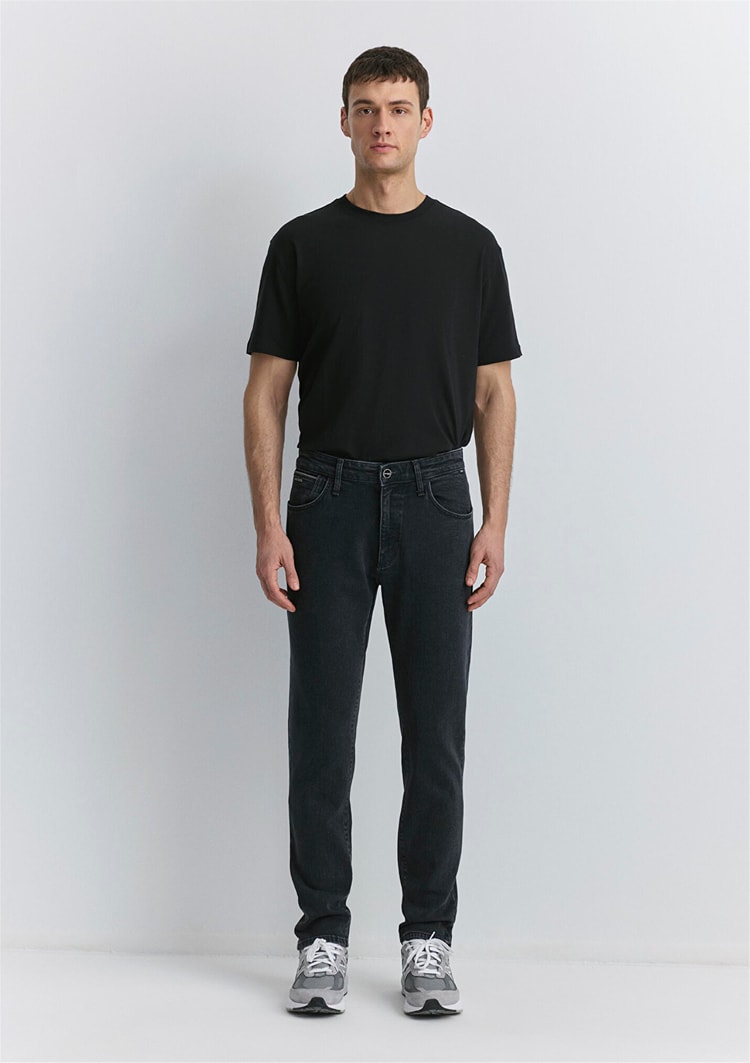 Mavı M0081089340 Mılan Iron Grey Mavı Black Erkek Tapered Denım Pantolon