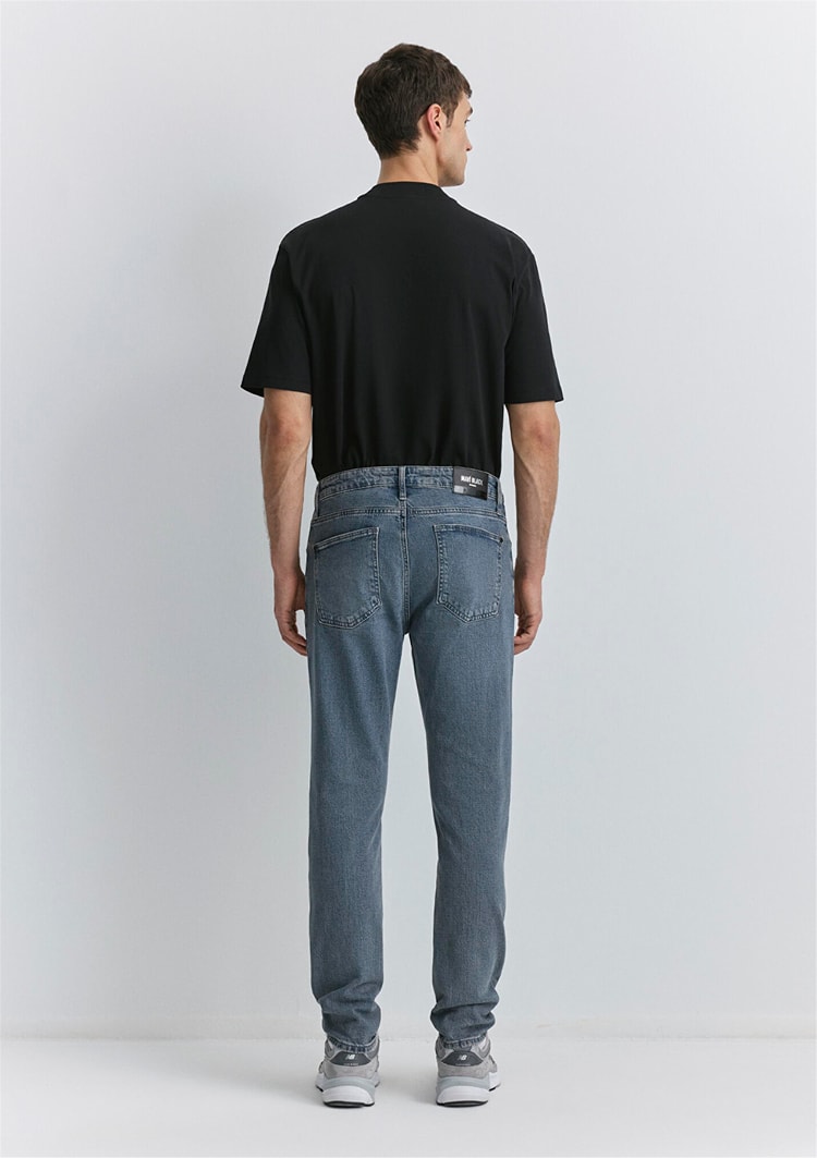 Mavı M0081089341 Mılan Dusty Space Blue Mavı Black Erkek Tapered Denım Pantolon