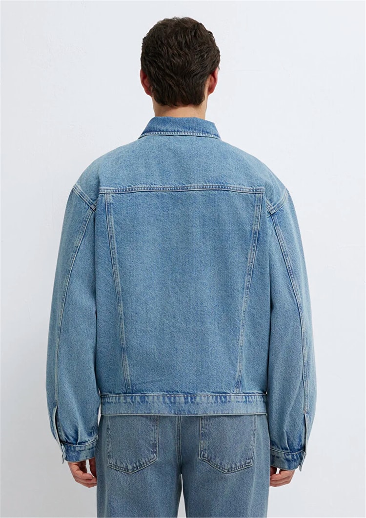 Mavı M0110001-A2096 Ryan Dusty Lt Blue Denım Erkek Oversıze Denım Ceket