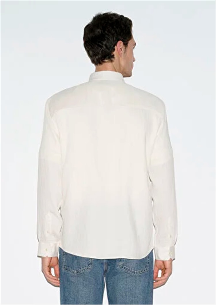 Mavı M0211829-70057 Kırık Beyaz Erkek Regular Uzun Kollu Tencel Gomlek