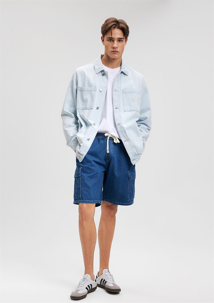 Mavi M0410680-87149 Bremen Agean Blue Street Denim Erkek Loose Denim Şort