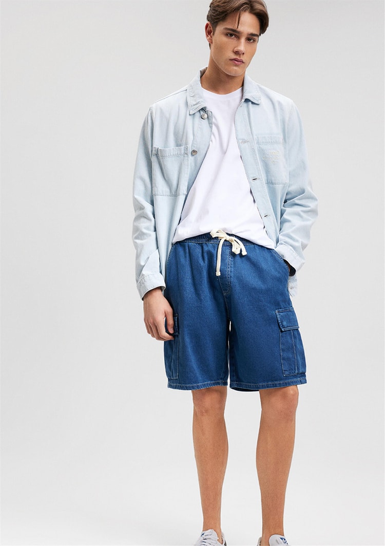 Mavi M0410680-87149 Bremen Agean Blue Street Denim Erkek Loose Denim Şort