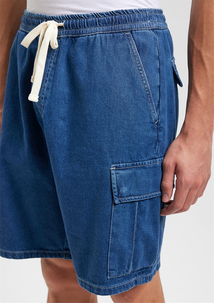 Mavi M0410680-87149 Bremen Agean Blue Street Denim Erkek Loose Denim Şort