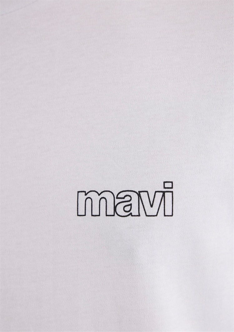 Mavi M0610360-620 Beyaz Erkek Slim Basic T-Shirt