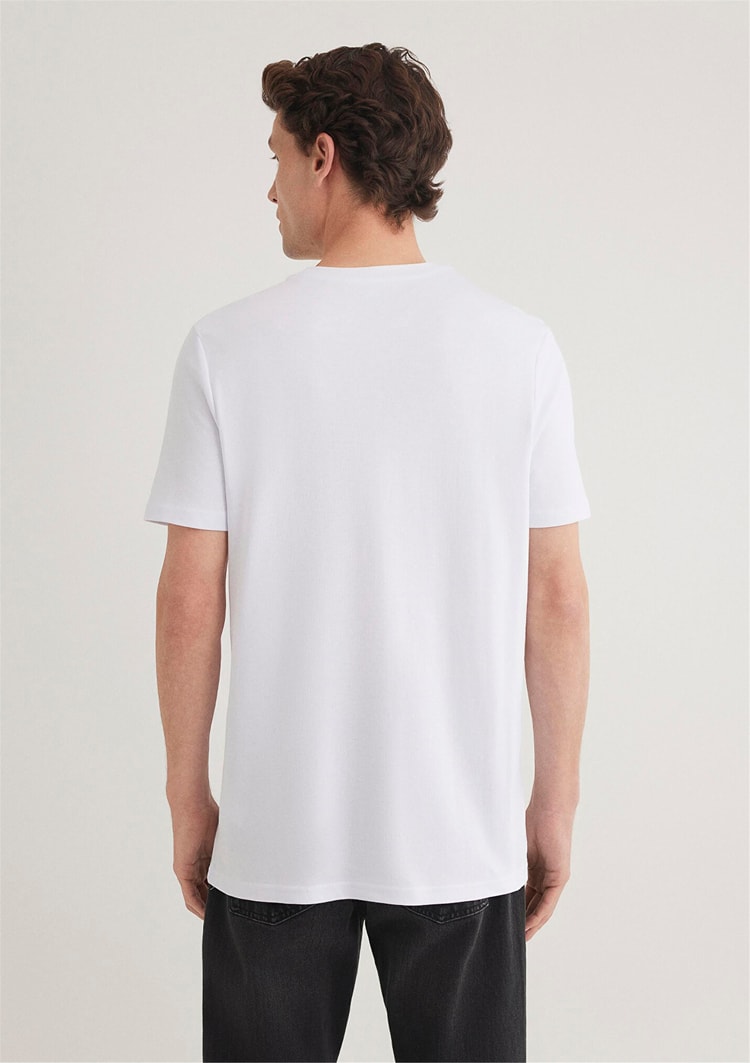 Mavi M0610360-620 Beyaz Erkek Slim Basic T-Shirt