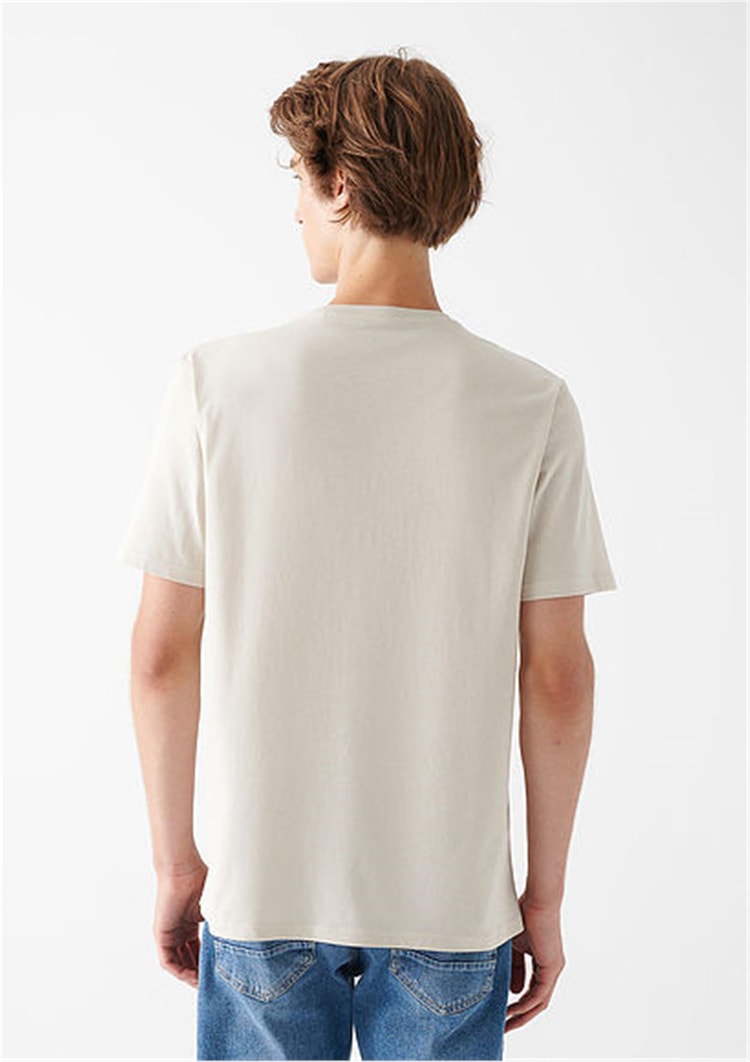 Mavi M0610943-70144 Ay Taşı Beji Erkek Regular Mavi Baskılı T-Shirt