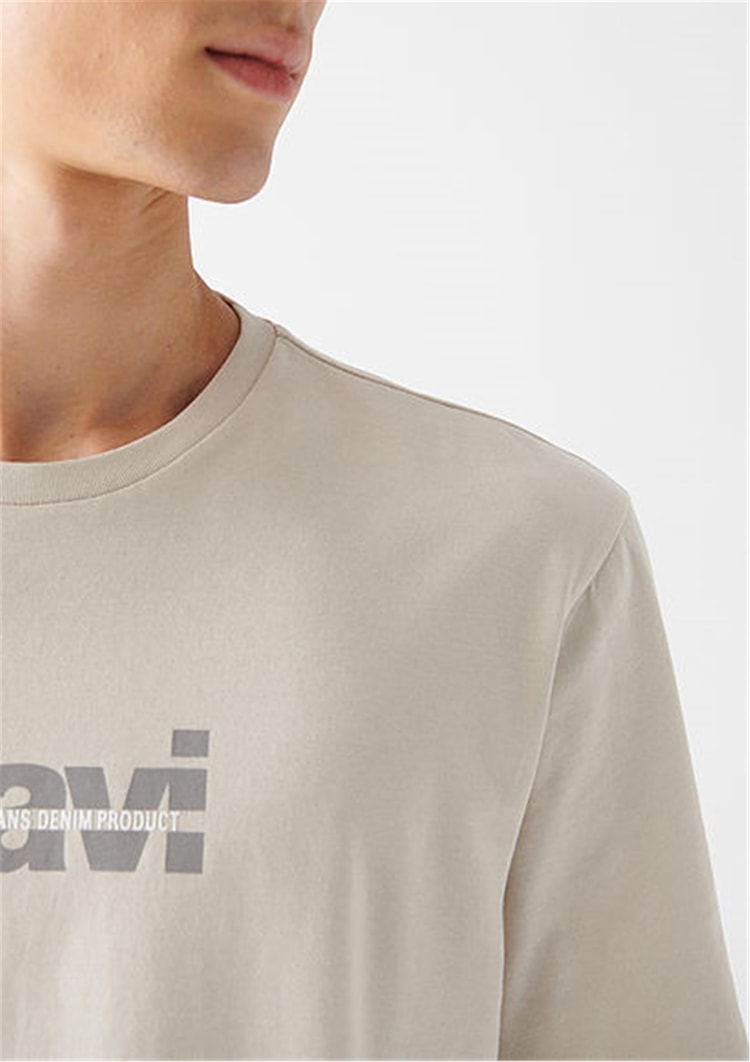 Mavi M0610943-70144 Ay Taşı Beji Erkek Regular Mavi Baskılı T-Shirt