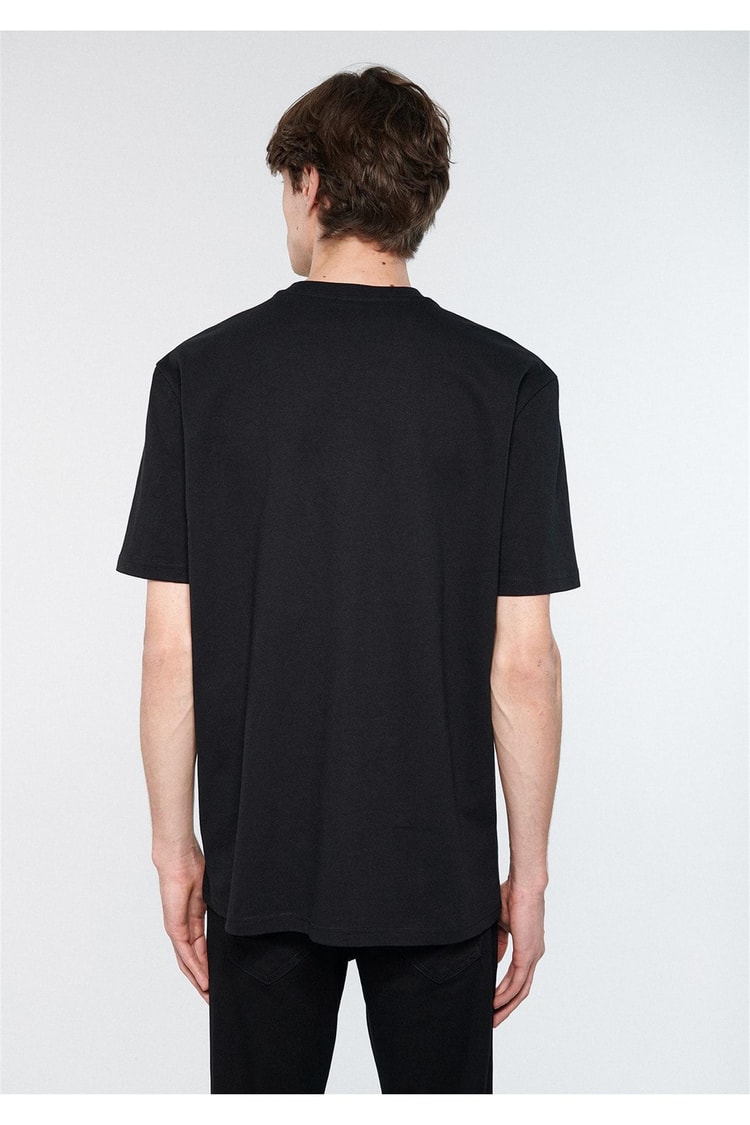Mavi M0611502-900 Siyah Erkek Loose Bisiklet Yaka T-Shirt