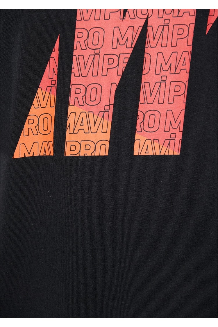 Mavi M0611502-900 Siyah Erkek Loose Bisiklet Yaka T-Shirt