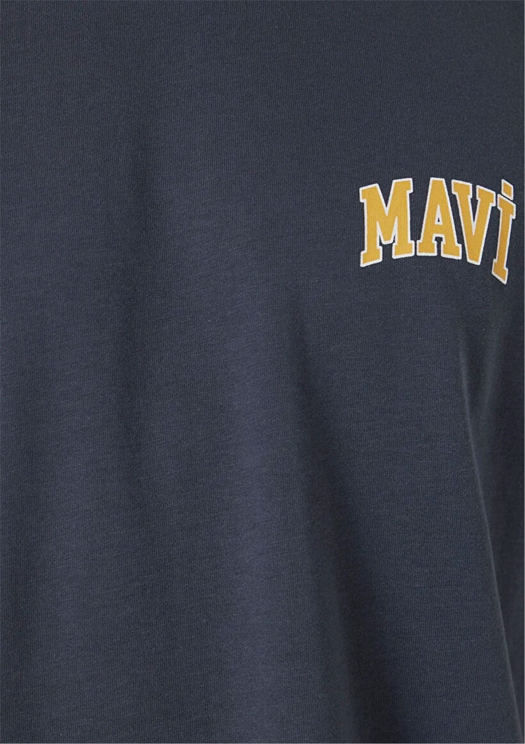 Mavı M0611714-70101 Nıne Iron Erkek Regular Mavı Logo Baskılı T-Shırt