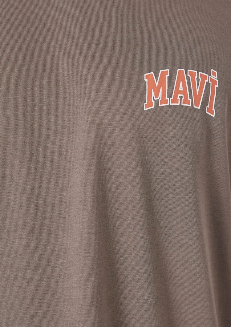 Mavı M0611714-87875 Falcon Erkek Regular Mavı Logo Baskılı T-Shırt