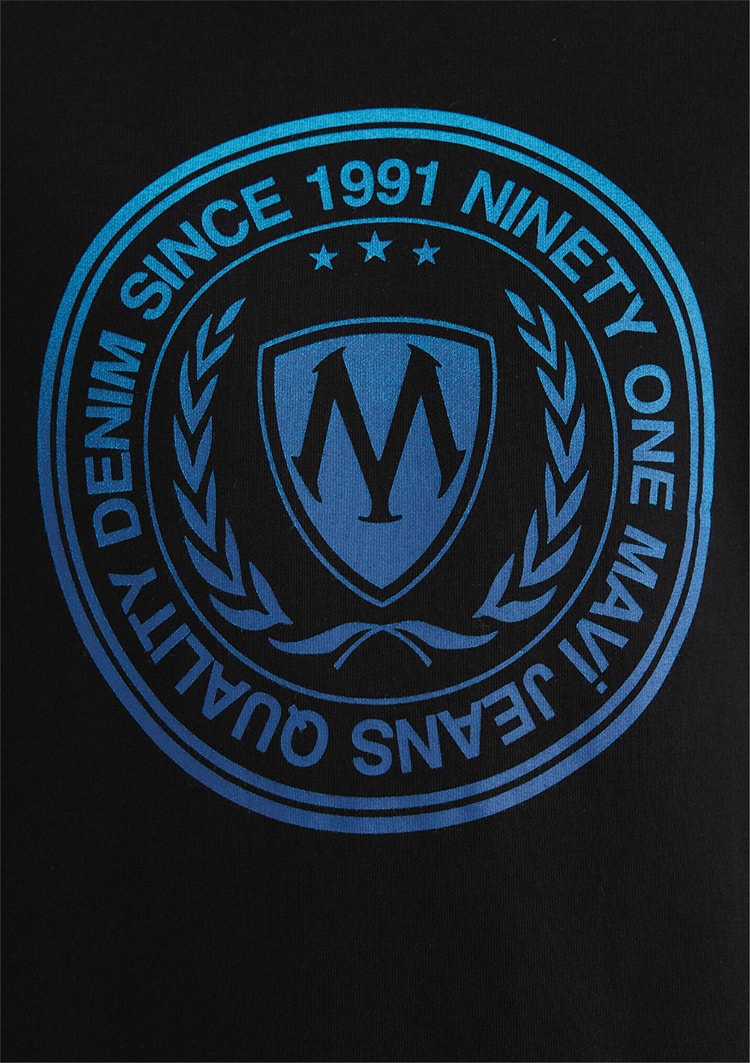 Mavi M0611721-900 Siyah Erkek Regular Kapuşonlu Logo Baskılı Sweatshirt