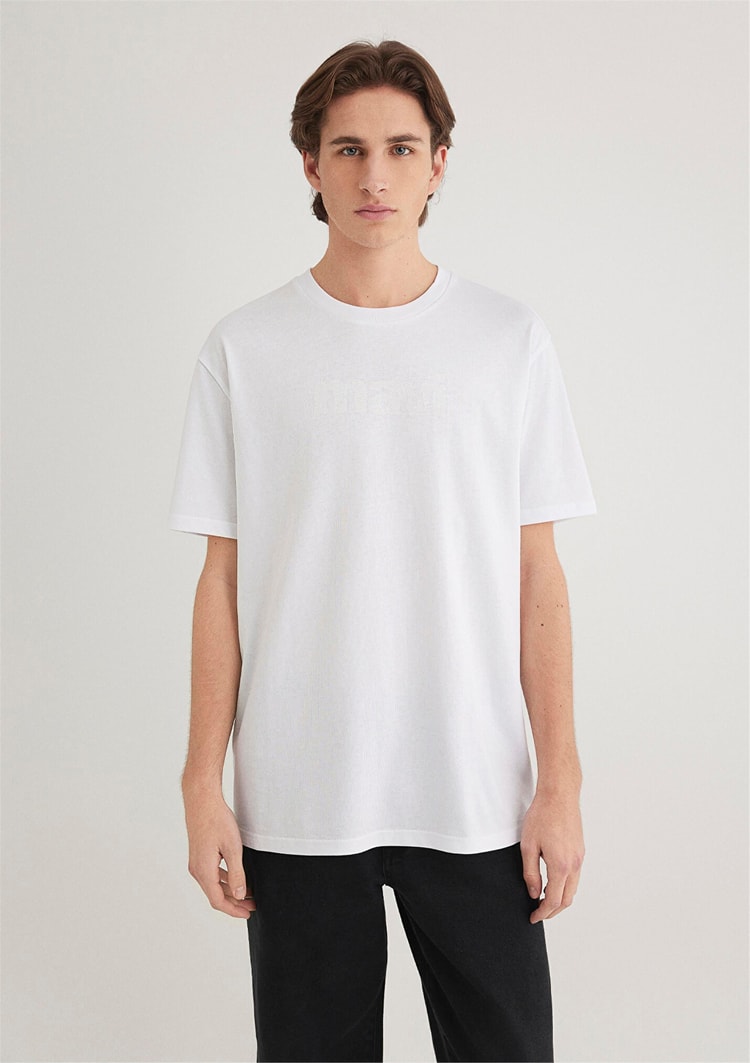 Mavi M0611807-620 Beyaz Erkek Loose Mavi Logo T-Shirt