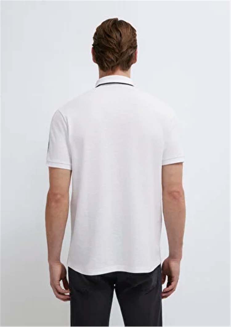 Mavı M0611838-620 Beyaz Erkek Regular Modellı Polo Yaka T-Shırt
