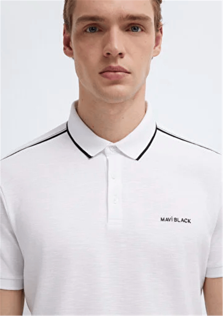 Mavı M0611838-620 Beyaz Erkek Regular Modellı Polo Yaka T-Shırt