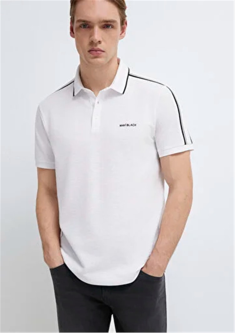 Mavı M0611838-620 Beyaz Erkek Regular Modellı Polo Yaka T-Shırt