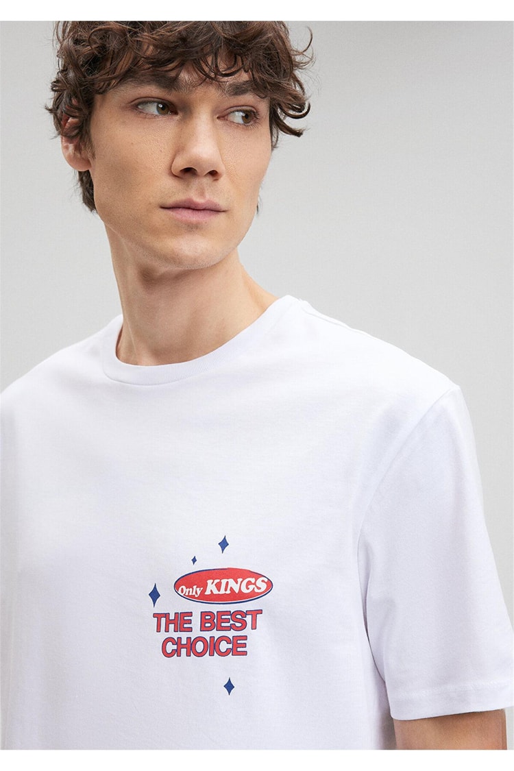 Mavi M0612073-620 Beyaz Erkek Loose The Beşt Choıce T-Shirt