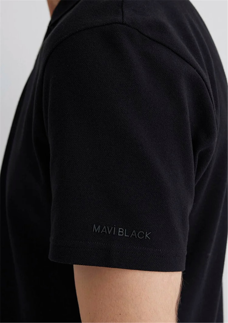 Mavı M0612525-900 Sıyah Erkek Regular Half Zıp Polo T-Shırt