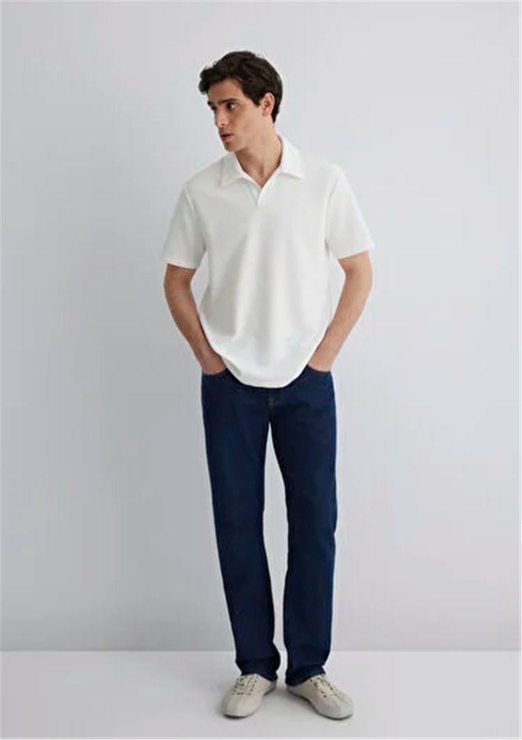 Mavı M0612618-70057 Kırık Beyaz Erkek Regular Polo T-Shırt