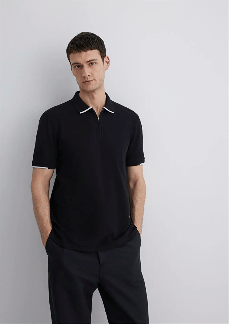 Mavı M0612654-900 Sıyah Erkek Regular Polo T-Shırt