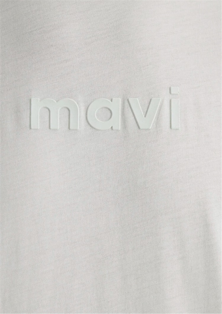 Mavı M0612732-70142 Sıslı Grı Erkek Regular Mavı Logo Baskılı T-Shırt