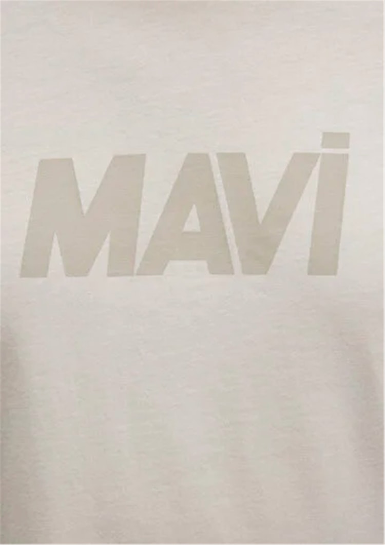Mavı M0612896-70134 Kum Bejı Erkek Regular Logo Baskılı T-Shırt