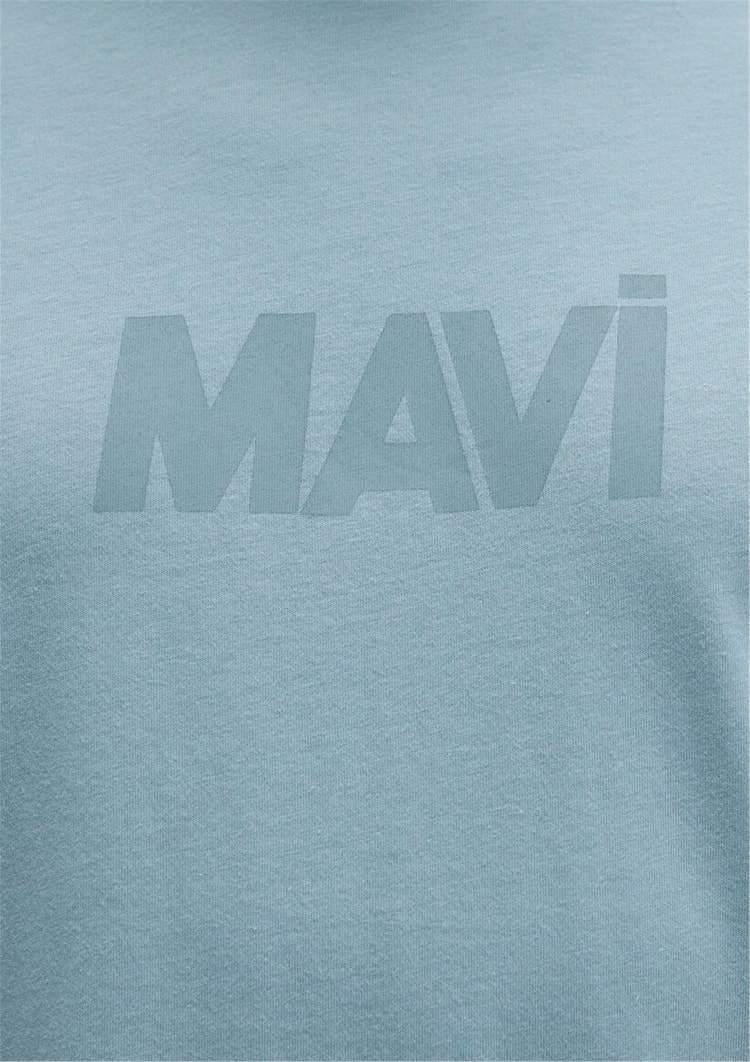 Mavı M0612896-70838 Tas Mavı Erkek Regular Logo Baskılı T-Shırt