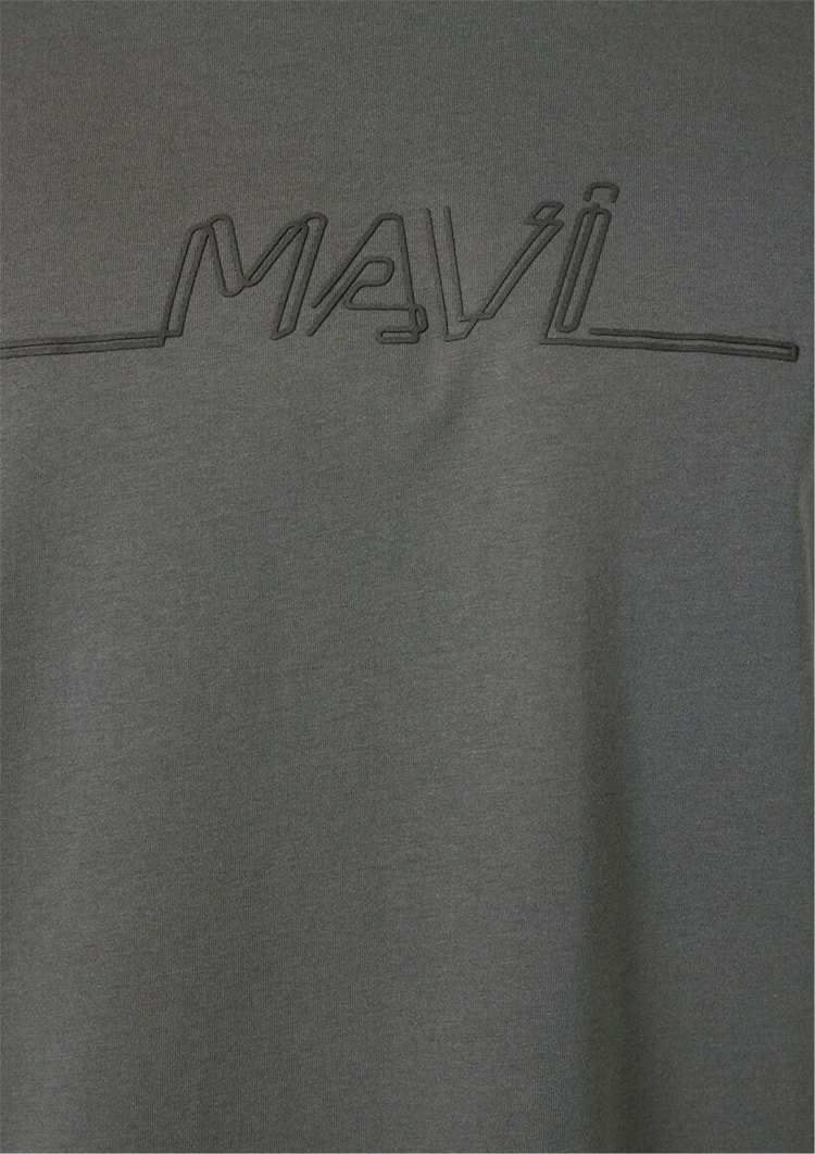 Mavı M0613128-70088 Koyu Golge Grı Erkek Oversıze Mavı Baskılı T-Shırt
