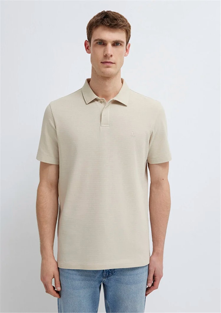 Mavı M0613267-70144 Ay Tası Bejı Erkek Regular Polo T-Shırt