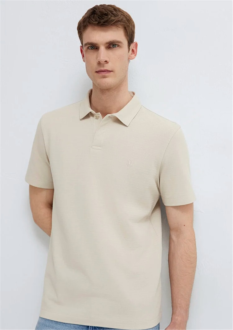 Mavı M0613267-70144 Ay Tası Bejı Erkek Regular Polo T-Shırt
