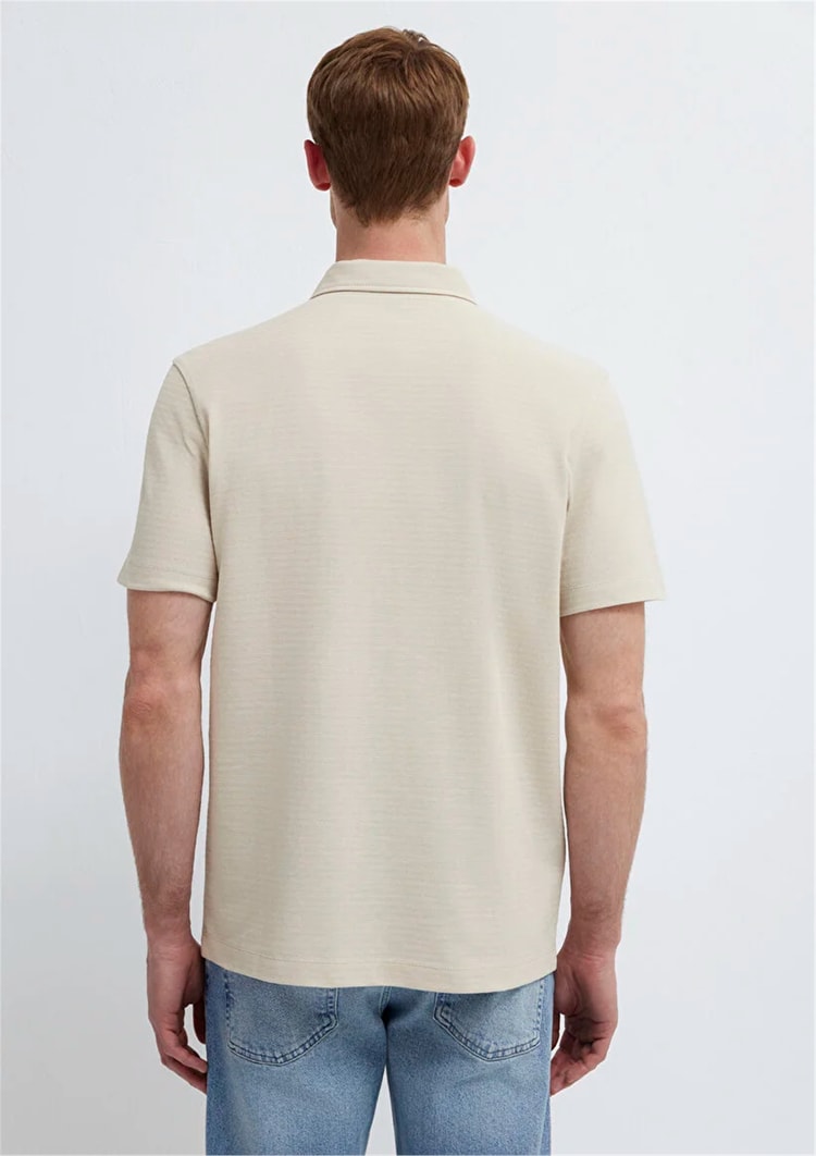 Mavı M0613267-70144 Ay Tası Bejı Erkek Regular Polo T-Shırt