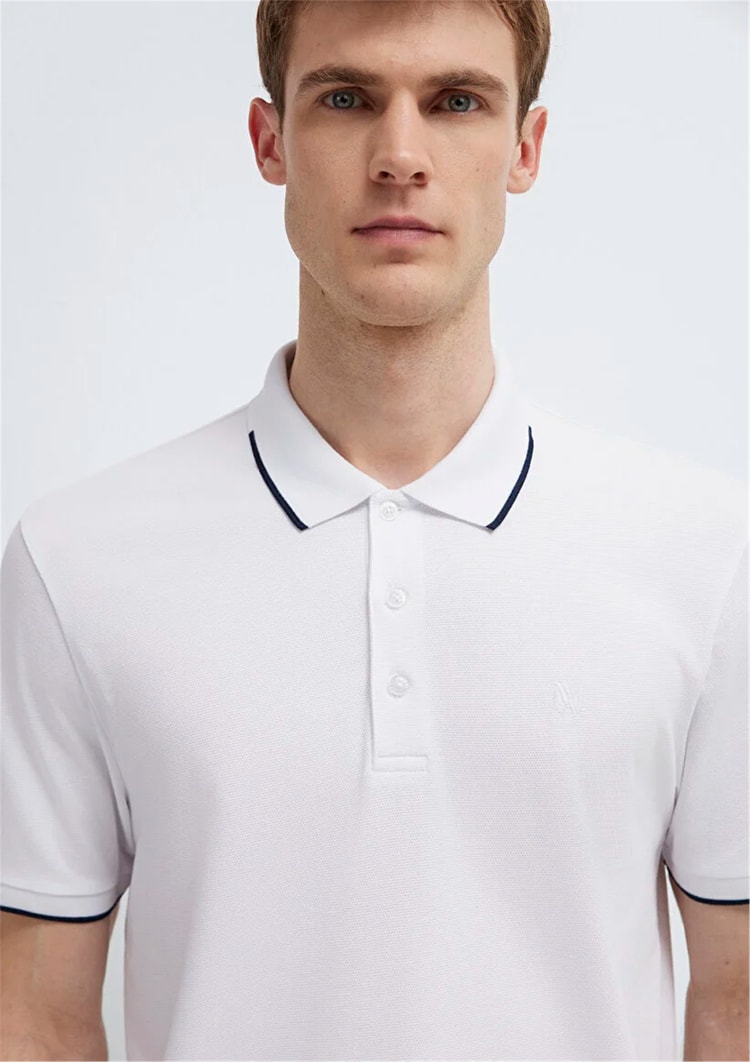 Mavı M0613272-620 Beyaz Erkek Regular Polo T-Shırt