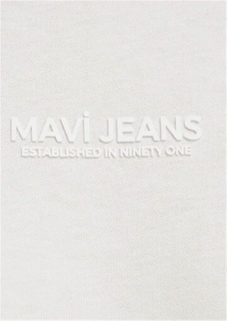 Mavı M0613348-80194 Hındıstan Cevızı Erkek Oversıze Mavı Jeans Logo Baskılı T-Shırt