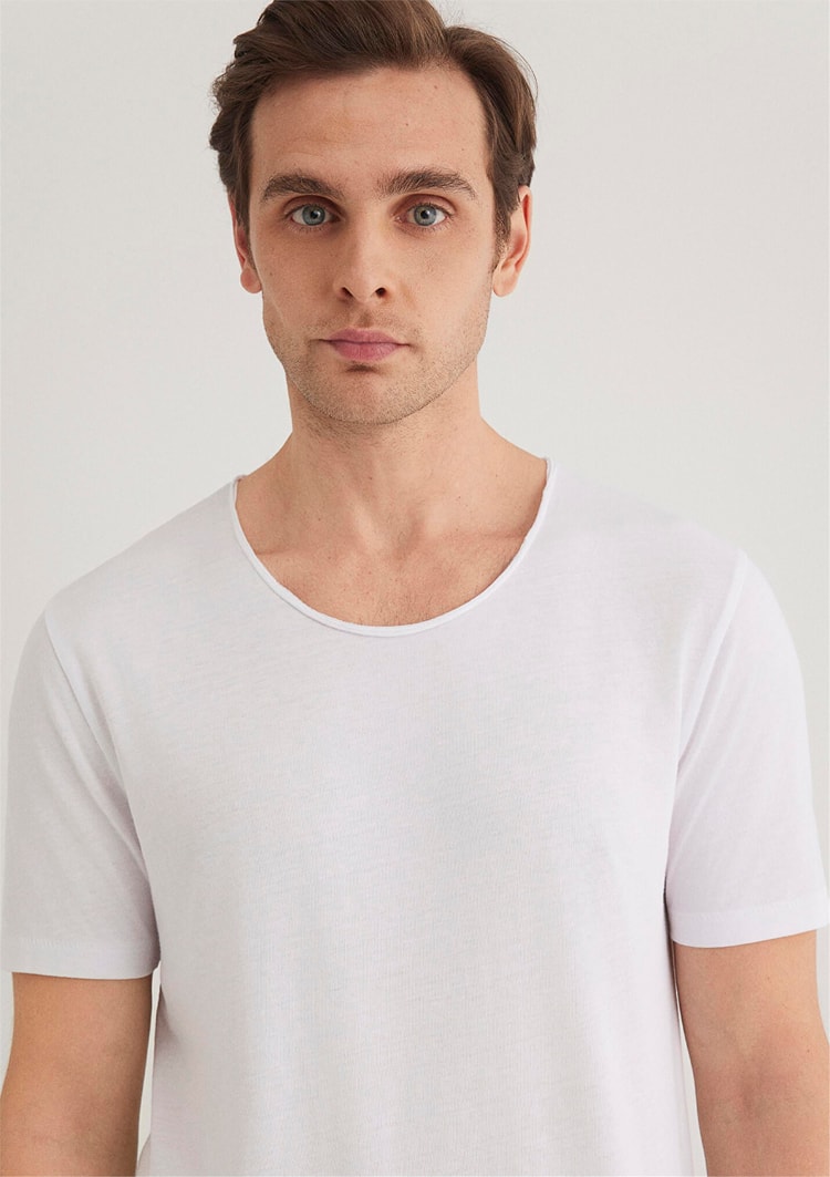 Mavi M064019-620 Beyaz Erkek Fitted T-Shirt