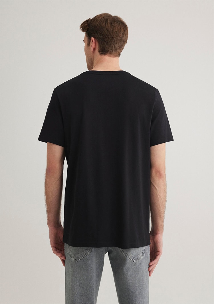 Mavi M066841-900 Siyah Erkek Mavi Baskılı T-Shirt