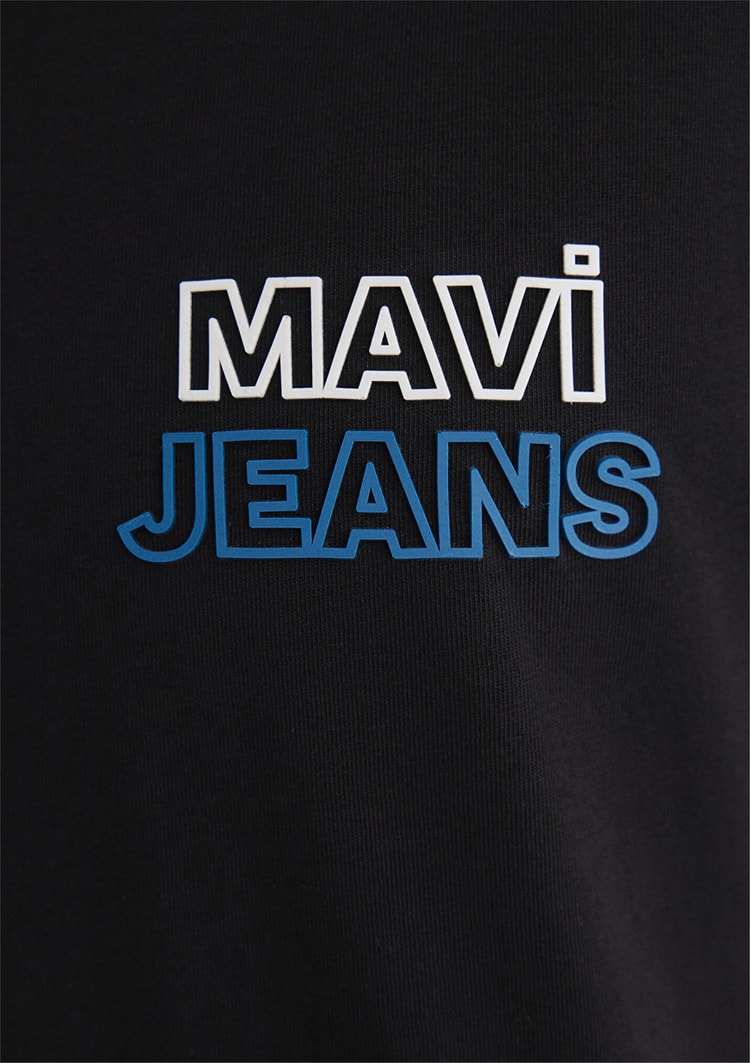 Mavi M066841-900 Siyah Erkek Mavi Baskılı T-Shirt